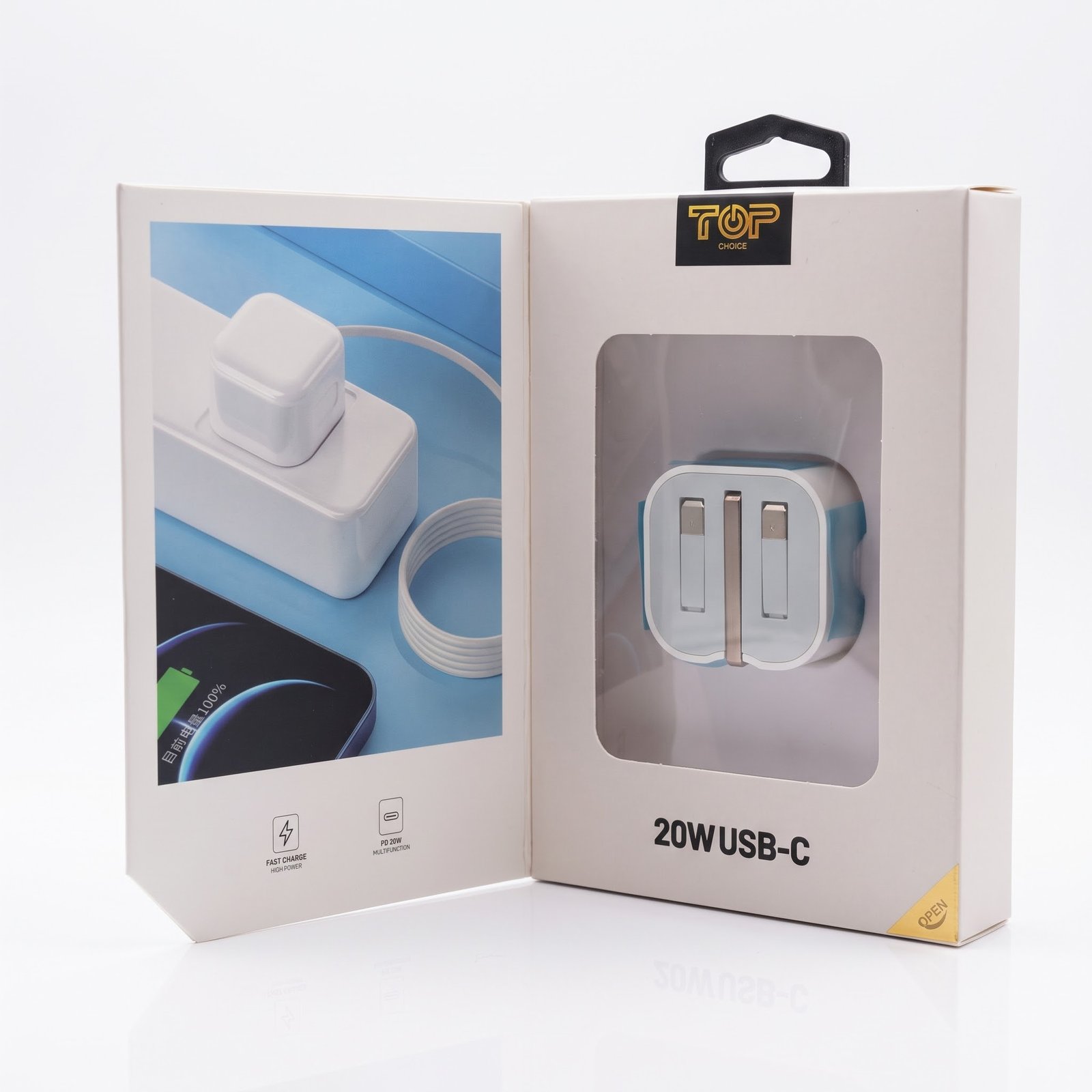 Top Choice 20W GaN PD USB-C Wall Charger Fast Plug For iPhone Samsung 3A MAX White - Image 2