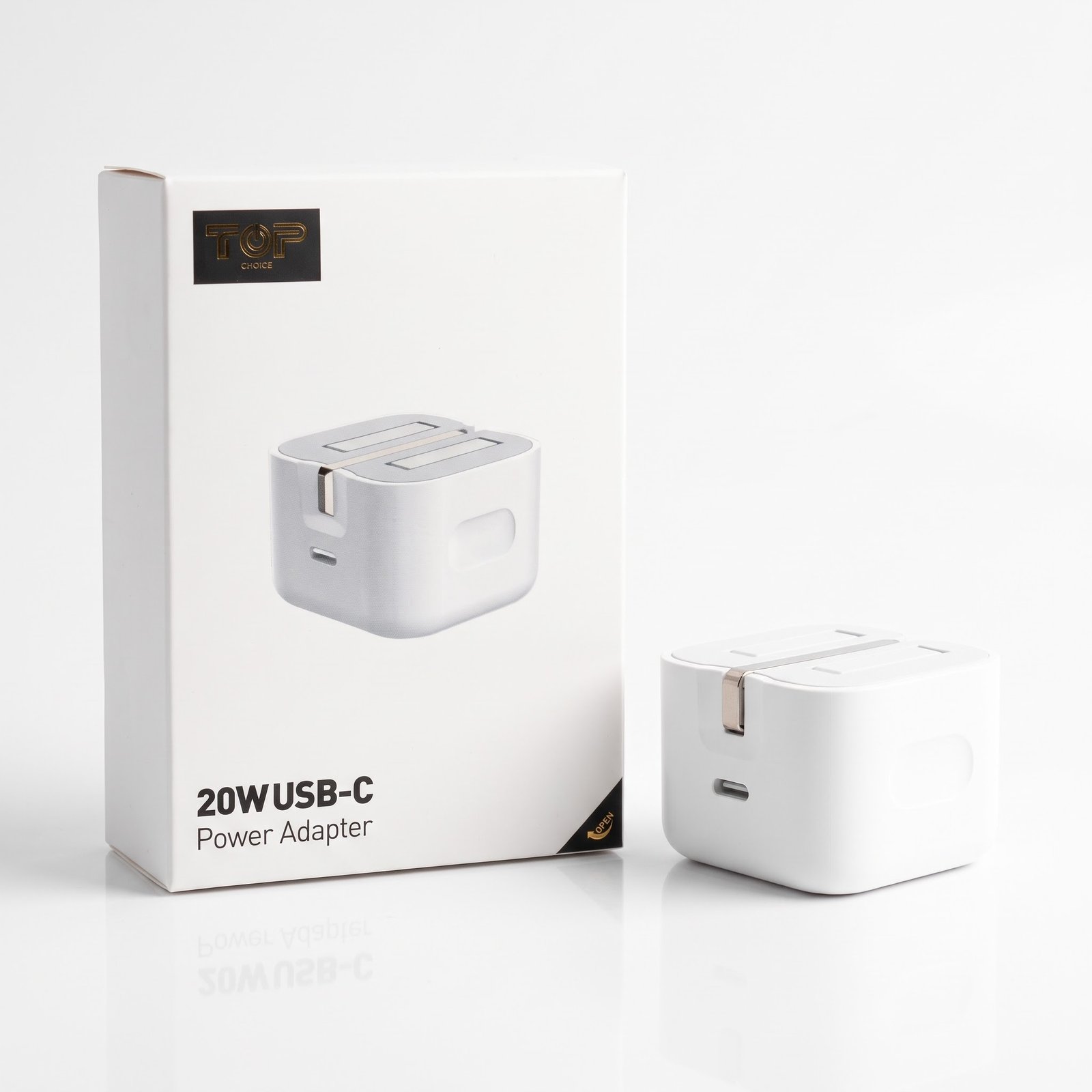 Top Choice 20W GaN PD USB-C Wall Charger Fast Plug For iPhone Samsung 3A MAX White