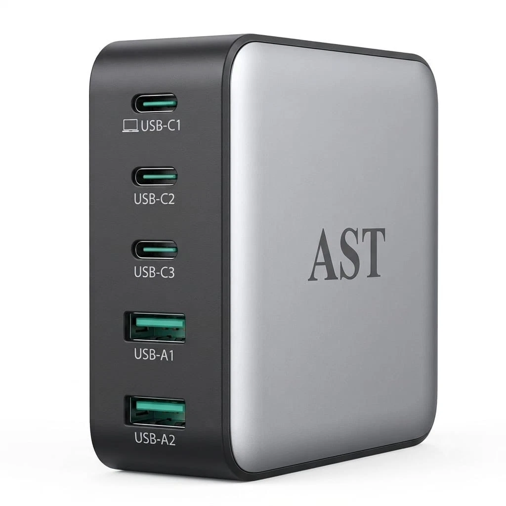 AST 93W 5 Port Fast USB C Desktop Charger Station Power Adapter For Laptop Phone - Image 2