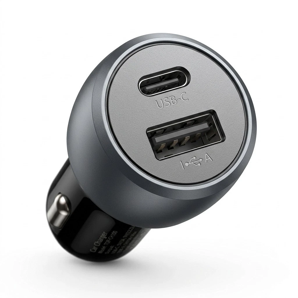 Top Choice 38W Dual Port Fast Car Charger - PD(USB-C) & QC 3.0 (USB-A) Metal Adapter (Model: TOP-CH100) - Image 2